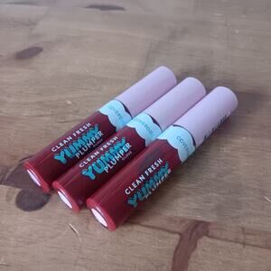 Covergirl 0.33oz S-Mitten With You Clean Fresh Yummy Plumper Lip Gloss Red-Qty 3